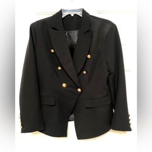 Black double-breasted blazer. Designer-inspired.
